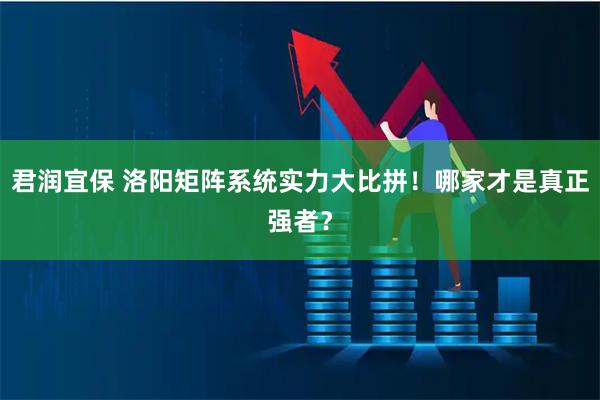 君润宜保 洛阳矩阵系统实力大比拼！哪家才是真正强者？